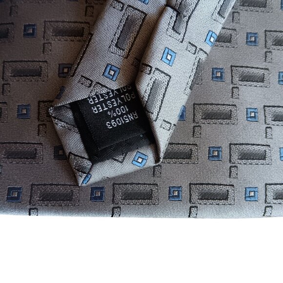 Towncraft Mens 100% Polyester Tie With Geometric Pattern 58" 4" wide - Picture 4 of 4